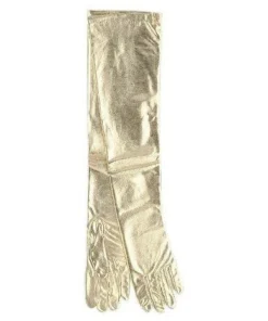 Unknown Shoulder-length Gold Lamé Gloves Adult Halloween Accessory