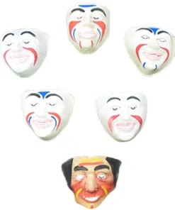 Unknown The Blue Dot Clown ~ Rare Vintage 1930/40s Hand-painted Linen Clown Mask (Limited Quantity) Masks