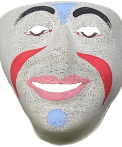 Unknown The Blue Dot Clown ~ Rare Vintage 1930/40s Hand-painted Linen Clown Mask (Limited Quantity) Masks
