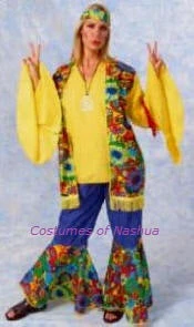Creative Costuming 60's Flower Child Psychedelic Hippie Costume Unisex For Male Or Female