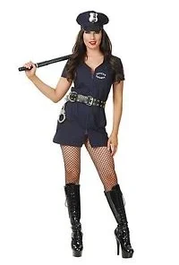 Creative Costuming Officer Naughty Police Woman Double Zip Dress Costume