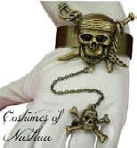 Creative Costuming Pirate Skull & Cross Swords Bracelet & Ring Set