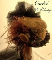 Creative Costuming Victorian Steampunk Boater Hat W/Cameo