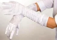 Creative Costuming Satin Gloves - Gathered
