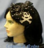 Creative Costuming Royal Fascinator Clip On Head Piece With Skull & Crossbones