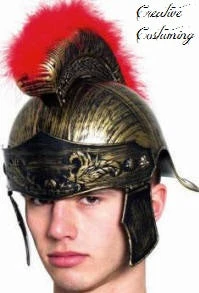 Creative Costuming Roman Helmet W/Red Brush Trim