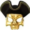 Creative Costuming Ahoy Me Hearties! Pirate Hat W/attached Pirate Skull Venetian Mask