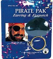 Creative Costuming Ahoy Me Hearties! Pirate Eyepatch & Earring Pak