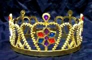 Creative Costuming Interlocking Crown With Colored Stones Royalty