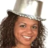 Creative Costuming Lamé Top Hat W/Sequin Trim