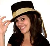 Creative Costuming Black Top Hat W/Ribbon Trim