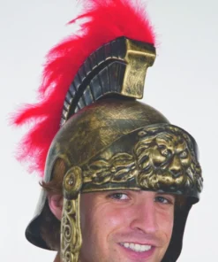 Creative Costuming Roman Helmet W/Red Feather Trim Armor & Weapons