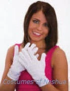 Creative Costuming White Nylon 9" Glove W/Snap Closure
