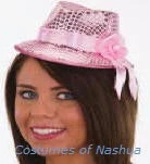 Creative Costuming Top Hats Mini Sequin Fedora Hat W/Hair Clip Attachment
