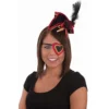 Creative Costuming Ahoy Me Hearties! Mini Pirate Headband Set W/Eyepatch & Garter / Black Velvet/Satin Pirate Hat