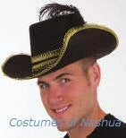 Creative Costuming Pirate Hat / Musketeer Hat With Feather / Black Felt Ahoy Me Hearties!