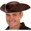 Creative Costuming Brown Faux Leather Pirate Hat Ahoy Me Hearties!