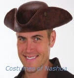 Creative Costuming Brown Faux Leather Pirate Hat Ahoy Me Hearties!