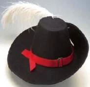 Creative Costuming Musketeer, Cavalier, Swashbuckler Hat W/Ostrich Plume Medieval
