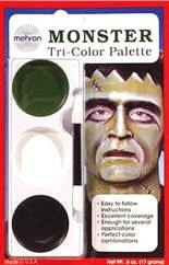 Creative Costuming Mehron Tri Color Makeup Palette Monster/Frankenstein