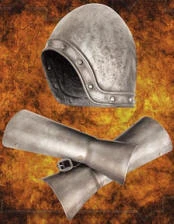 Creative Costuming Medieval Spamalot French Taunter Helmet With Vambraces