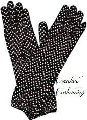 Creative Costuming Disco Dot Black Elbow Length Gloves