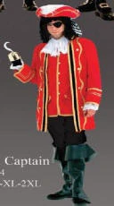 Creative Costuming Captain Hook Costume Red Captain Pirate
