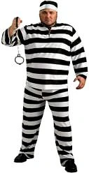 Creative Costuming Convict Man Costume - Plus Size