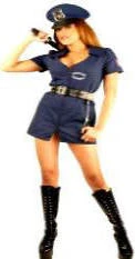Creative Costuming Officer Naughty Police Woman Double Zip Dress Costume Women's Costumes