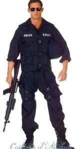 Creative Costuming Men's Costumes Police SWAT Jumpsuit Deluxe Costume