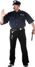 Creative Costuming Men's Costumes Plus Size Cop Shirt W/Hat