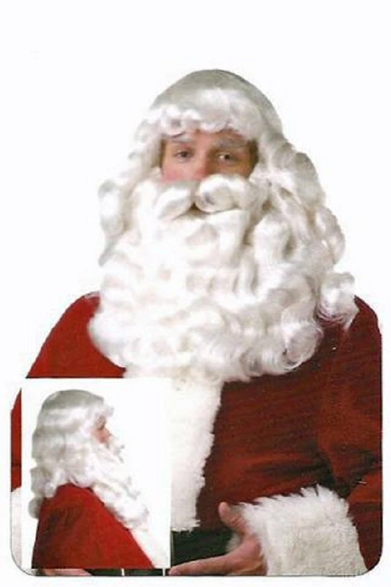 Creative Costuming Wigs & Facial Hair Santa Wig, Beard, Wig Cap & Hair White Combo Set